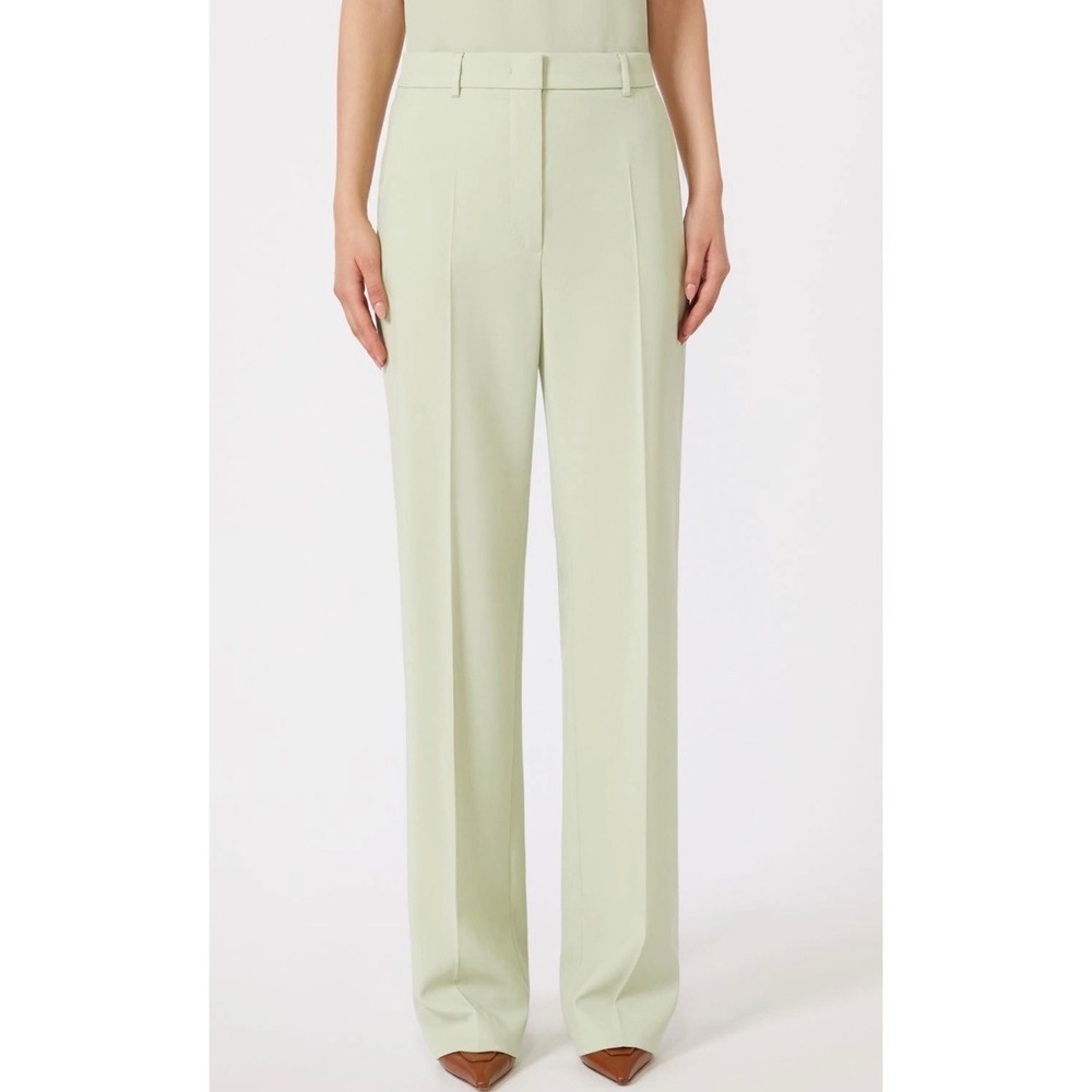 Avec Les‎ Filles Womens High Waisted Wide Leg Trousers Sage Green Size 10 NEW